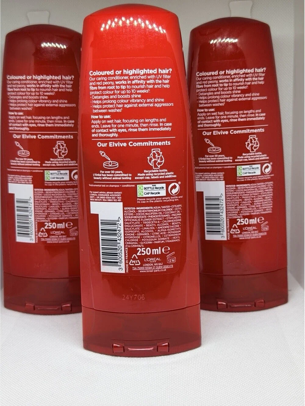 (3) L'Oreal Paris Elvive Conditioner COLOR PROTECT Conditioner NEW
